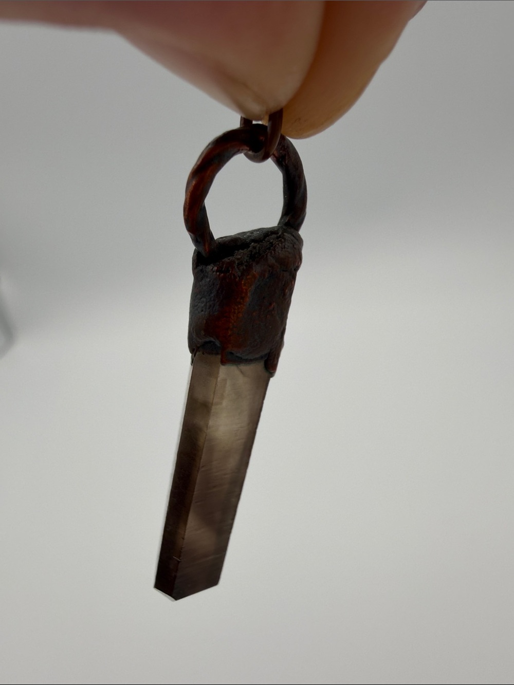 Smoky Quartz Point Pendant - Handcrafted View 4